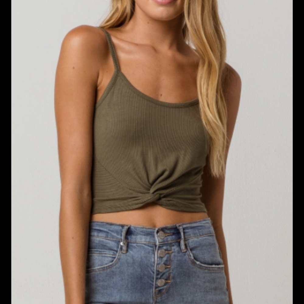 Bozzolo Olive Twist Front Tank Top